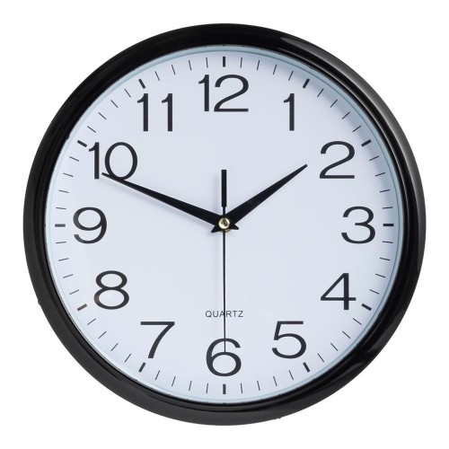Italplast Wall Clock 300mm Black Frame With White Face Italplast Wall Clock 300mm Black Frame With White Face